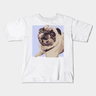 Lavender Pop Art Pug Kids T-Shirt